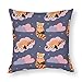1 funda de cojín decorativa de panda rojo lindo 20 x 20 pulgadas, fundas de almohada cuadradas de poliéster suave para sala de estar, sofá, cama, fundas de almohada