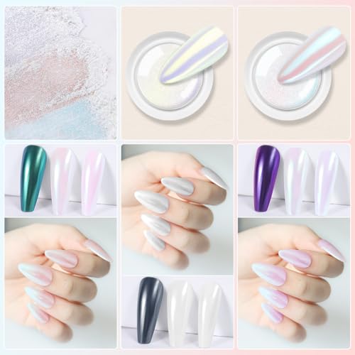 Miniatura 7 de Butbu 2 Cajas Efecto Espejo Uñas Polvo, Polvo De Uñas De Cromo, Efecto Espejo Uña-S Dorado, Pol-Vo Uñ-As Efec-To Perlado, Para Decoración De Uñ-As Manicura Nail Art 2 Colores-A