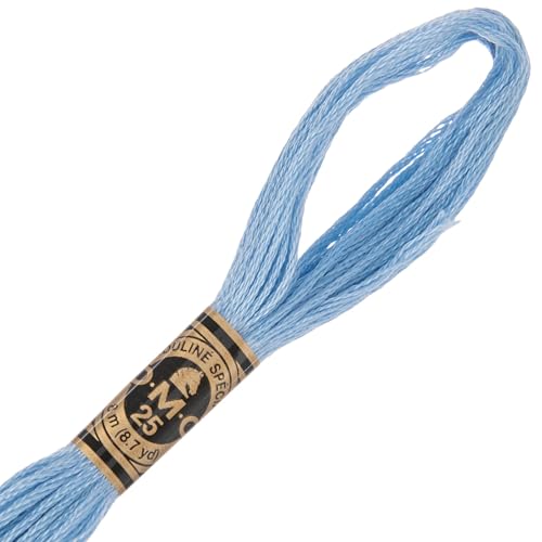 Image of Hobby Lobby DMC Cotton Embroidery Floss - 3325 Light Baby Blue, Set of 12
