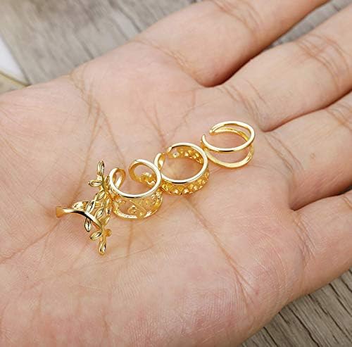 YADOCA 4 Pairs Ear Cuff Earrings for Women Men Clip on Earrings Set Fake Piercing Helix Ear Clip Non Pierced Cartilage Earrings Silver Gold