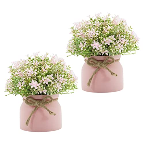 DOITOOL 2 Peças Decoração De Flores Artificiais Decoração De Mesa De Jantar Decoração Verde Plantas