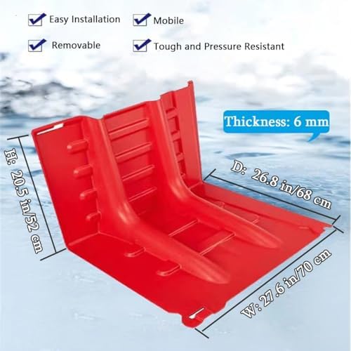 Portable L-Shaped Garage Flood Barriers, 2PCS Reusable ABS Plastic Water Panels for Flood Protection in Warehouses, Residential Areas & Sheds - Effective Flood Prevention Solution