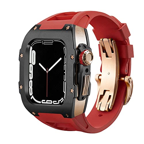Boîtier antichoc Apple Watch 44mm en acier et carbone pour iWatch