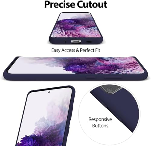 Image of MOBILOVE Back Cover Case for Samsung Galaxy S20 Plus | Pure Liquid Soft Matte Silicone Case with Logo and Comes with Camera and Screen Protection (Blue)