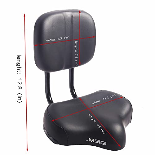 Dwmeigi Backrest Saddle For Tricycle Bicycle Oversized Bike Seat For Men & Women Comfort - Extra Wide Soft Cushion Bicycle Saddles #TOP1