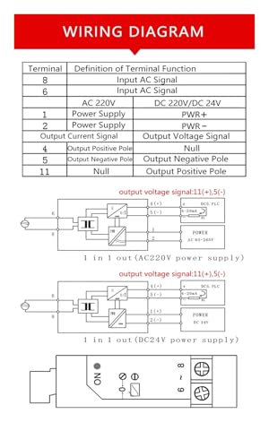 Transmisor de voltaje salida 0-10 v a 4-20 mA convertidor para sensor CA RS485 7