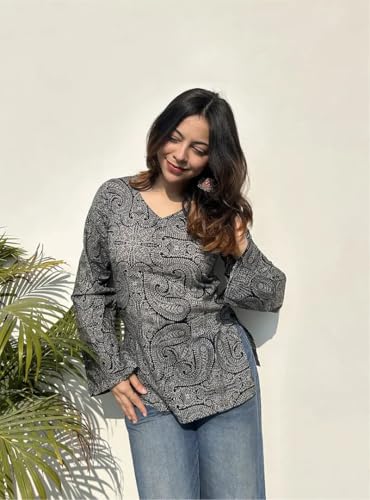 Image of ANNI Designer Cotton Short Kurti for Women | Stylish Kurti | Short Kurti Top | Casual Kurta for Women | Comfortable Cotton Kurtis for Womens