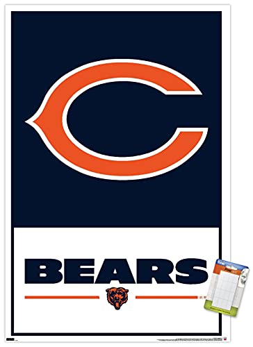 Trends International NFL Chicago Bears - Logo 21 Wall Poster, 22.37" x 34.00", Poster & Mount Bundle
