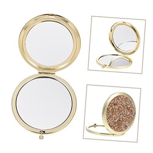 Beatifufu Makeup Mirror Travel Makeup Mirror Round Vanity Mirror Mini Wallet Small Mirror For Purse Hand Held Mirror Female Mirror Gift Makeup Tool Female Gift Stylish Mirror Metal Magnifier #TOP3