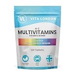 Multivitamin with Iron Tablets for Women & Men | 22 Essential Active Multi Vitamins & Minerals | 4 Month Supply (Tablet, not Powder or Multivitamins Capsule) | UK Made Supplements