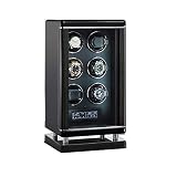 Pantalla táctil LCD e iluminación LED. Funcionamiento remoto, desbloqueo de huellas dactilares, control de pantalla táctil LCD te permite ajustar cada bobinadora a la configuración deseada para tu reloj. Iluminación LED integrada y pantalla digital, puedes obtener tus relojes con precisión y rapidez incluso en la oscuridad.
