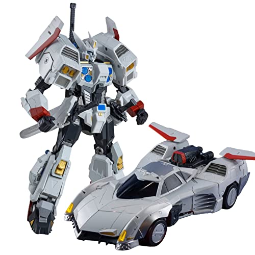 Hewidte Transformable Toy Robot Model IDW Comic Shape WT01 White Wannabe Drift Action Figure, 8.2 inches
