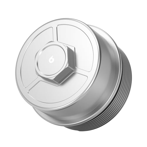 Bevinsee Oil Filter Housing Lid Cap with O-Ring 11421744000 Compatible with BMW 323i 325i 328i 330i 525i 528i 530i M52 M54 M56 Engine E36 E46 E39 E60 E61 E53 E83 E85 X3 X5 Z3 Z4, Aluminum, Silver