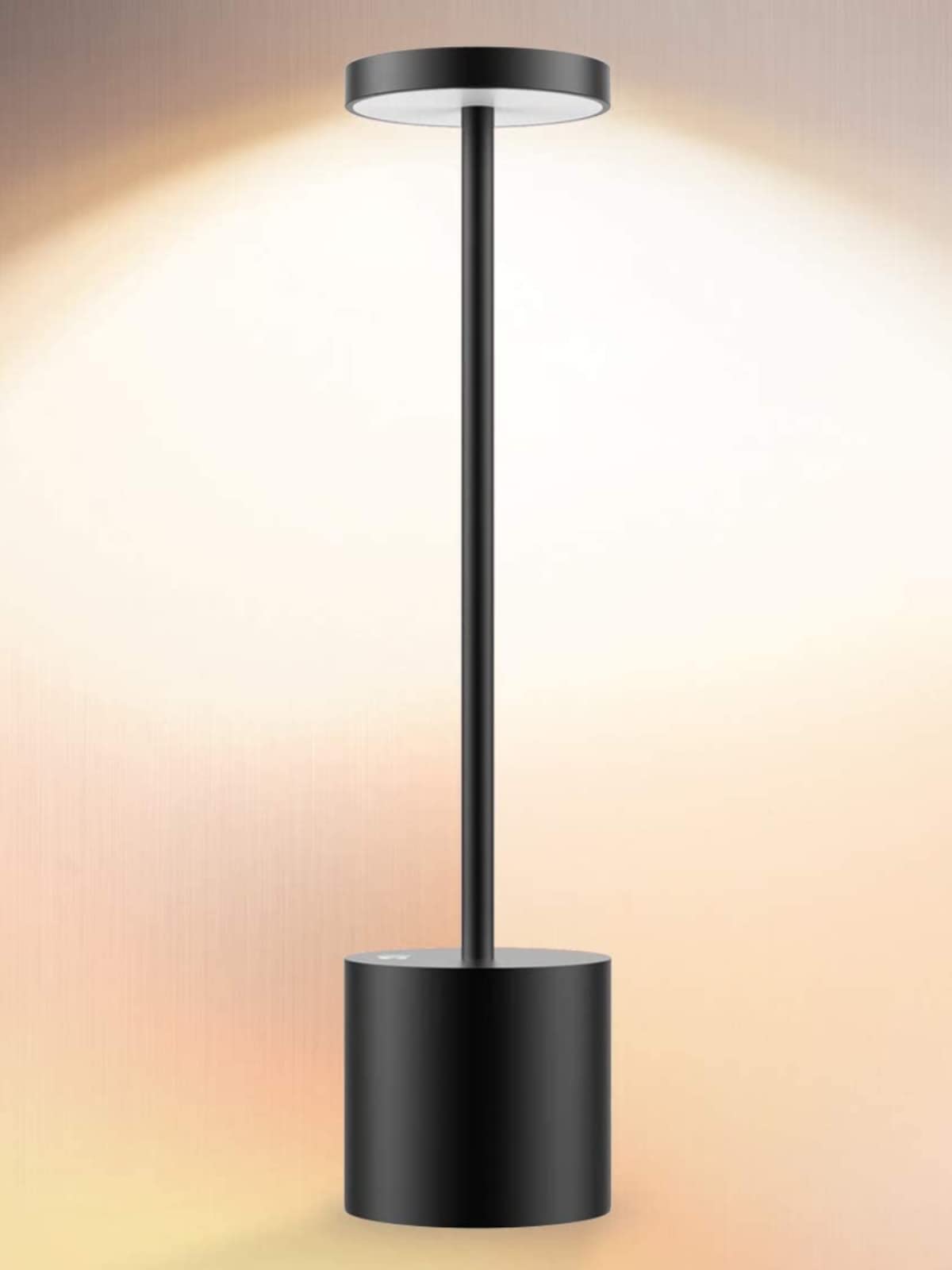 COLTD Rechargeable Cordless LED Table Lamp, Portable USB Metal Desk Lamp Battery Operated, 2 Level Dimmable Tables Lights Reading Lamps for Bedside Nightstand Restaurant Parlor Dining
