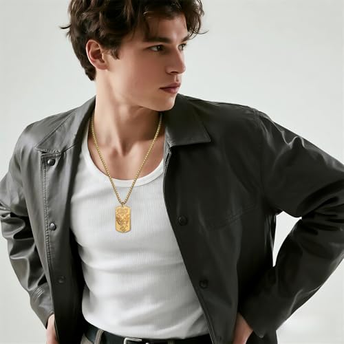Collier Saint Michel homme en acier pendentif archange catholique - 3
