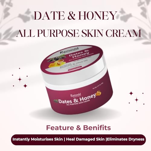 Image of Dates & Honey All Purpose Skin Cream For Dryness,Moisturizing Face & Skin | Skin Brightening & Softening Face Cream For Men Women All Skin Type -200GM