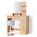 Vicco Tocador Julia, Roble Dorado, 90 cm con Taburete