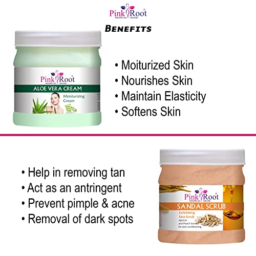 Image of Pink Root Sandal Scrub 500gm with Aloe Vera Cream 500gm