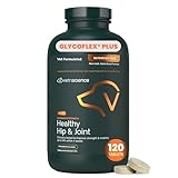 VetriScience Ultimate Strength Healthy Hip & Joint Chewable Tablets, GlycoFlex Glucosamine, Chondroitin and Green-Lipped Mussel Joint Supplement for Dogs, Soothe Joint Discomfort, Chicken, 120 Count