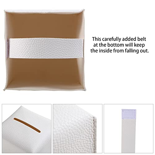 2 Pack 5"x5"x5" Square PU Leather Tissue Box Holders for Home & Office by VIVIDLY - Used condition - Image 3