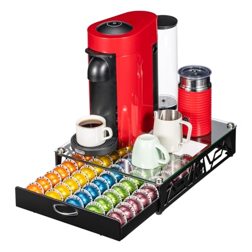 FlagShip Vertuo�|�b�h�X�g���[�W - ���_���ȃK���X�g�b�v�R�[�q�[�J�v�Z���I�[�K�i�C�U�[&�ȃX�y�[�X�|�b�h�z���_�[ �R�[�q�[�}�V���p �L�X�Ƃ���50��Vertuo�|�b�h�e��