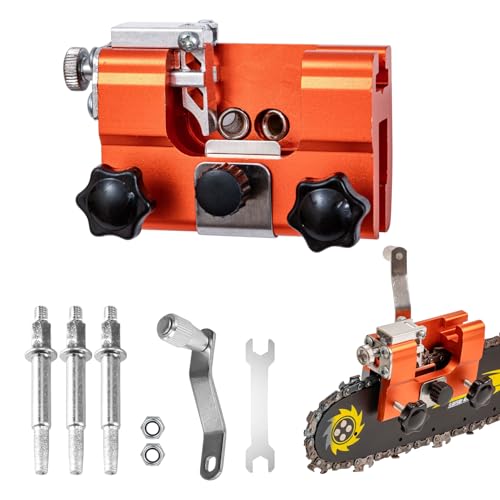 Afilador Cadena Motosierra,Portátil Afilador de Cadenas de Motosierra,Manivela Afilador de Motosierra,Afilador de Cadenas de Motosierra con Cabezal de Afilado,Adecuado Para Todo Tipo de Motosierras
