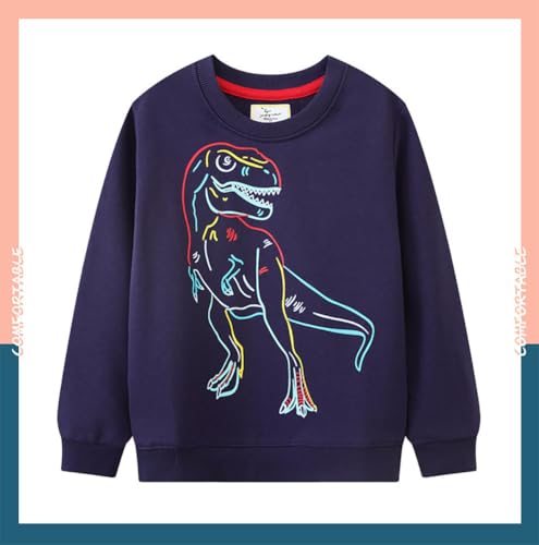 Boys Sweatshirts Casual Sweatshirts Cotton Sweatshirts Long Sleeve T-shirts Crew Neck Cartoon Tops for Boys-7153