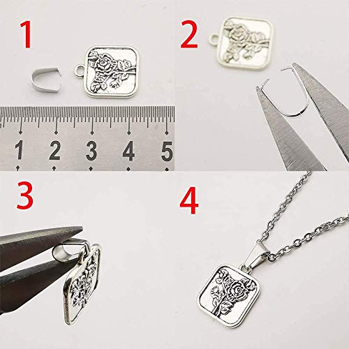 Gbstore 100 Piece Stainless Steel Hook Pendant Clasps Pinch Clips Bail Pendants Connectors For Jewelry Findings Making Accessories，Pinch Clip Clasp Bail For Necklace,5 X 10 Mm #TOP5