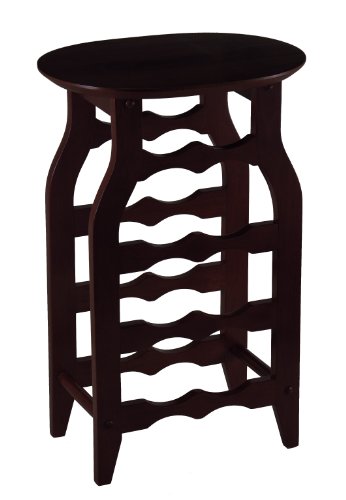 Winsome Wood Oval Wine Rack, Espresso