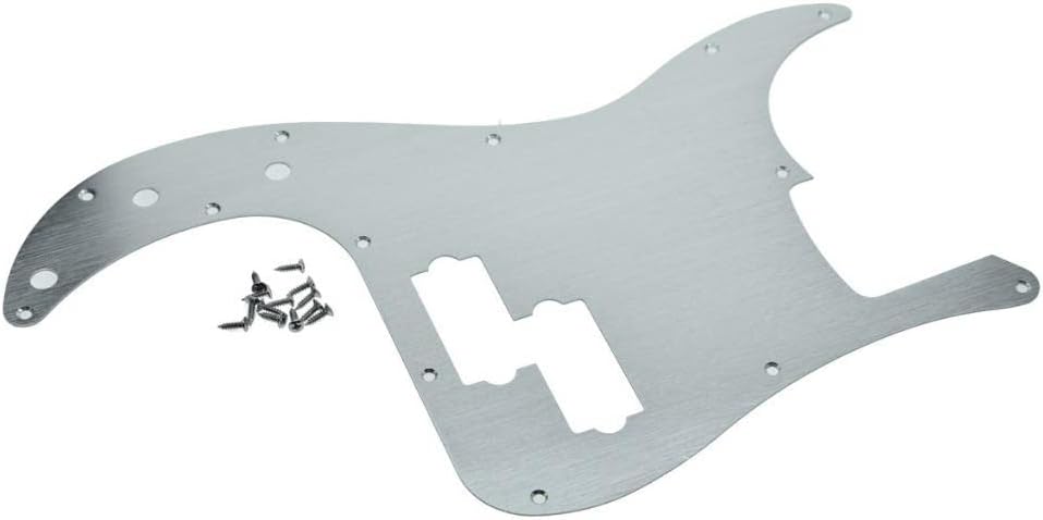 Dopro 13 Hole Left Handed Modern-Style Metal Aluminium Anodized Precision Bass P Bass Pickguard Fits American FD P Bass Silver