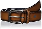 Original Penguin Men's Dress Casual Leather Belt, luggage, 30