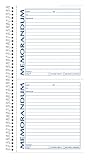 Adams Spiral Memo Book, 5.5 x 11 Inch, 2-Part, Carbonless, 2 Memos per Page, 50 Pages, White and Canary (SC1157)