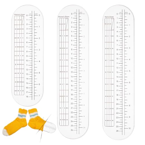 OLYCRAFT 3Pcs 2 Sizes Sock Ruler