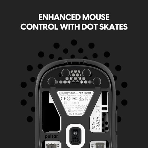 Pulsar Gaming Gears X2H Crazylight Size Mini Wireless Gaming Mouse - Ultra Lightweight 37g, 32K DPI, Optical Switch, 8K Dongle Included, Jet Black — view 7