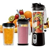 Batidora portátil para batidos Batidora personal: Exprimidor eléctrico de 500ml Batidoras pequeñas de 300W para batidos y smoothies Exprimidor portátil para comida para bebés