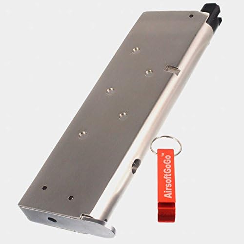 WE 1911 Magazine for WE, Socom Gear / 1911 1911A1 / MEU (SOC) Airsoft GBB Silver [For Airsoft Only]