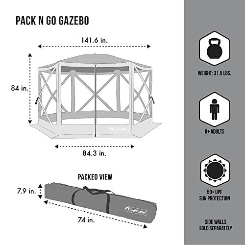 Lightspeed Outdoors Pop-Up 6-Sided Screen Shelter, Camping Gazebo, Green