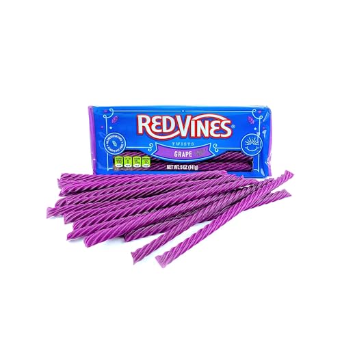 Red Vines Grape Licorice Twists - Pack of 3-5 oz Bags - Peace Love and Vines - Loved By Generations - Great for Sharing with Friends and Family