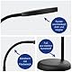 Maul Schreibtischlampe LED MAULjoy | Kleine Schreibtischlampe mit Standfuß | Moderne Tischlampe für Schreibtisch, Büro | Flexible LED Lampe mit 3000K warmweißem LED Licht | Schwarz