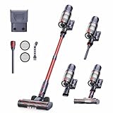 Cordless Stick Vacuum, 65min Run-time Upright Vacuum Cleaner with 50Kpa 600W Hyper Suction, Self-standing Design, 2-in-1 Handheld Vac for Home Pet Hair, Smart Touch Control & Wall-Mount Charge