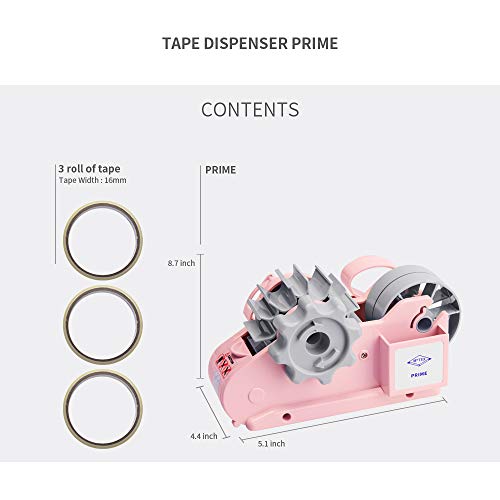 MoTEX Dispensador de fita compatível com fitas de núcleo de 7,6 cm, 3 rolos de fitas transparentes c