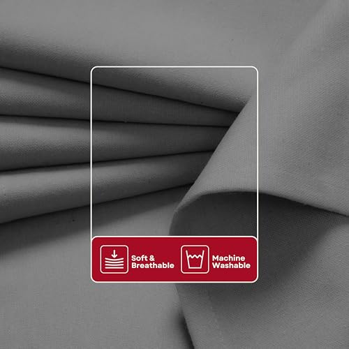 HEIRLOOM COMFORT Ash Grey Solid Panel Curtains, 84 Inches Long, Set of 2, 100% Cotton, Light Filtering for Privacy, Chic Farmhouse Minimalism, Ideal for Bedroom, Living Room, 54" W x 84" L by HEIRLOOM COMFORT - Used condition - Image 5