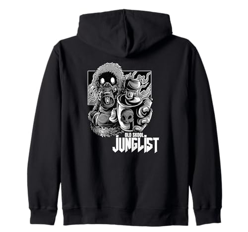Junglist Raver Spray Can EDM Drum And Bass Zip Hoodie