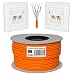 Produktbild HB-Digital 100m Netzwerkkabel LAN Verlegekabel cat 7 Kupfer extra dünn AWG 26 Profi S/FTP PIMF orange cat. 7 Cat7 + Zwei CAT 6A Netzwerkdosen (je 2X RJ45 Port) Unterputz Weiß Ethernet Netzwerk Cable