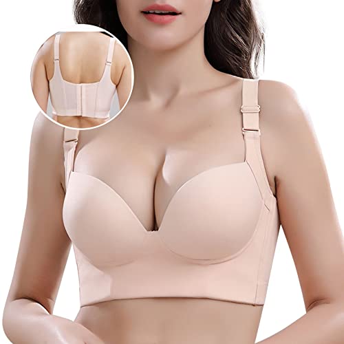 V-Cen Filifit Sculpting Uplift Bra, Fashion Deep Cup Bra Hide Back Fat Bra Full-Back Coverage Bra Shapewear Sports Bras (Nude 36A) #TOP1