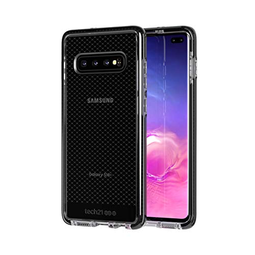 tech21 T21-6949 Evo Check Cover posteriore sottile per Samsung Galaxy S10+, Fumo/nero