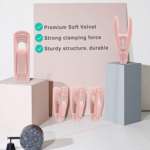 Tofiigrem Light Pink Velvet Hangers Clips 20 Pcs, Non-Slip Velvet Clip For Pants Suit Skirt Velvet Hangers, Strong Baby Kids Velvet Hangers Clips #TOP5