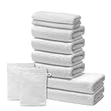 DURABILITÉ : Faites l'expérience de serviettes conçues pour durer. Profitez de la qualité garantie jusqu'à 200 lavages en suivant nos conseils de lavage détaillés dans le dépliant inclus avec votre set de bain.