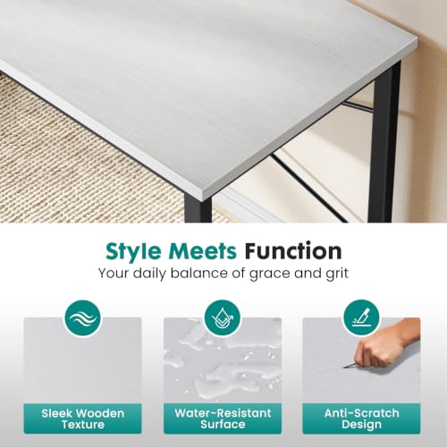 Image of OLIXIS 32-Inch Small Computer Desk for Home Office, Morden White