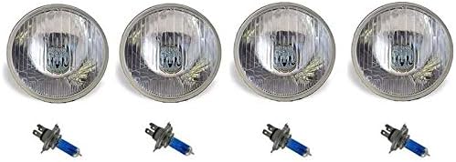 Octane Lighting 5-3/4" Halogen Semi Sealed Beam Headlight Conversion Headlamp 100/90W H4 Bulbs